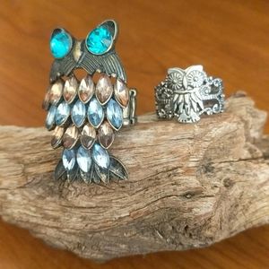 Lot of 2 Owl Rings